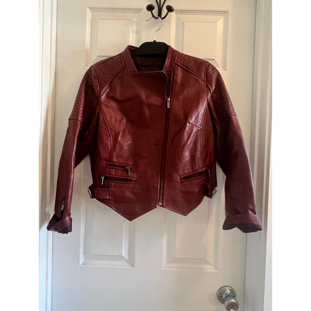 Red moto jacket